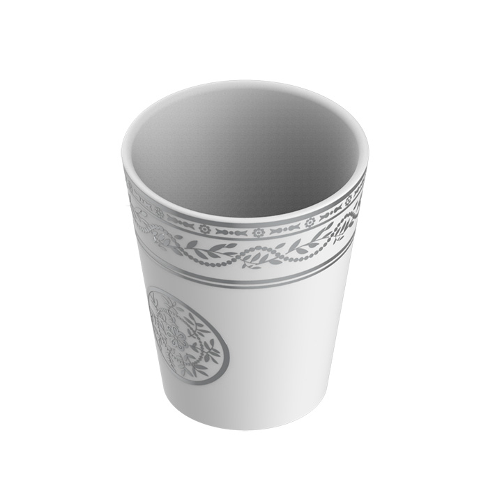 THG Marquise platinum decor Стакан керамический, настольный, декор платина, цвет: белый