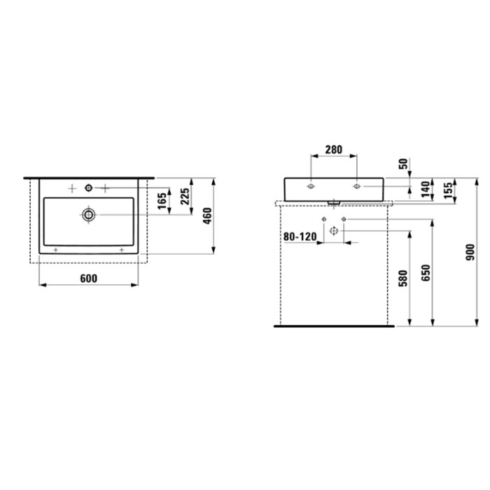 Раковина Laufen Living City 60х46х14 см, 1 отв., цвет: белый