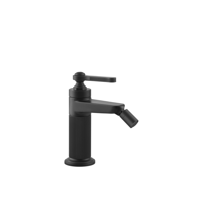 Смеситель для биде Gessi Venti20 на 1 отверстие, однорычажный, в комплекте с донным клапаном, цвет: черный матовый