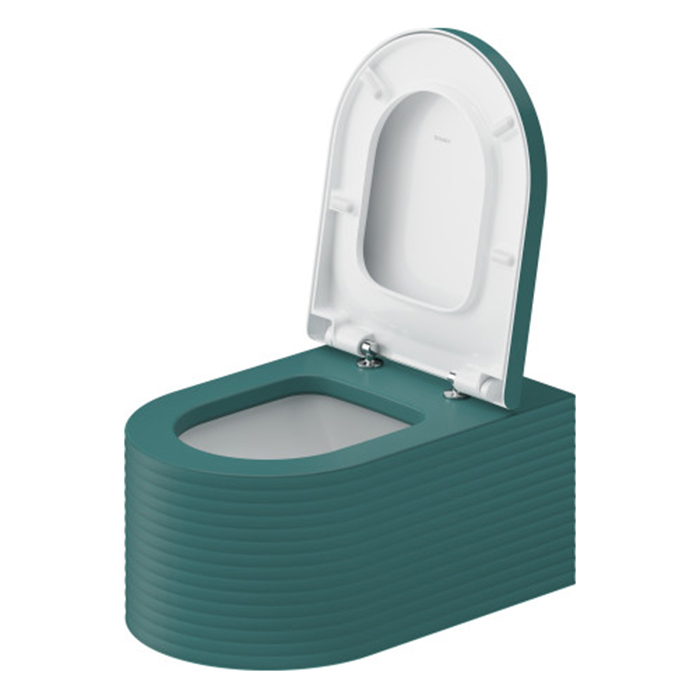Duravit Millio Унитаз подвесной, 37х57см, декор "Grooves", крепление в компл., цвет: аквамарин матовый
