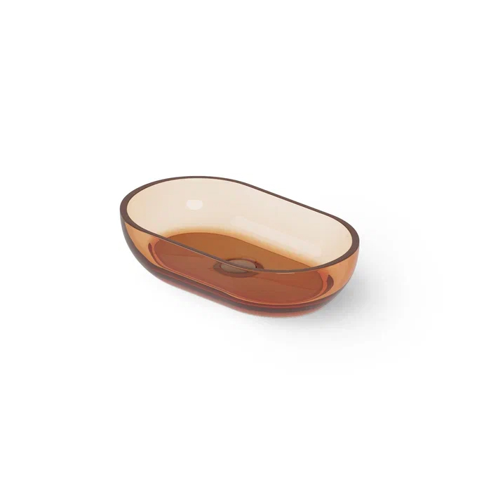 Dea Design Washbasins Раковина 55х32х13см, накладная, без отв., Glasstech, прозрачная смола, цвет: Sunset R1