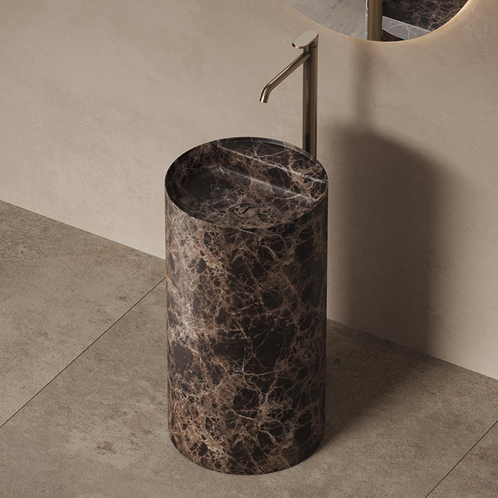Dea Design Marble Firenze Раковина 45х45х85см, напольная, без отв., мрамор, цвет: Dark Emperador