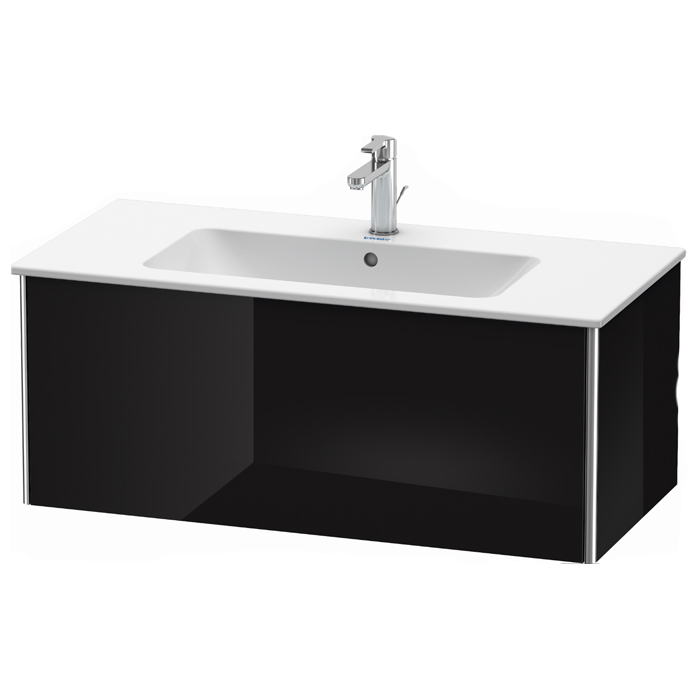 Тумба подвесная Duravit XSquare, 101х47.8х40см, с раковиной, с 1 выдв ящик, цвет: черный глянц