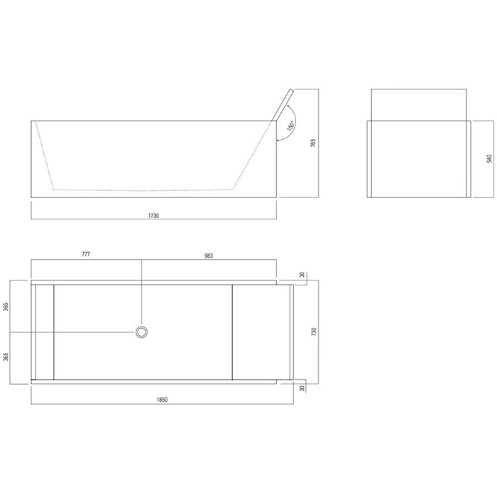 Agape Face a face Ванна 185х73х54/76.5см, отдельностоящая, с сифоном, цвет: Bianco Carrara