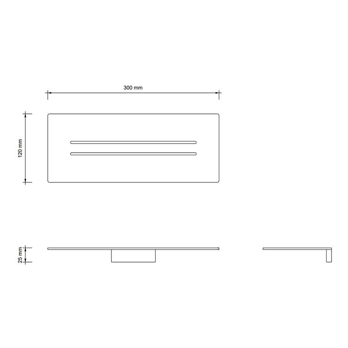 Decor Walther Mikado MK DA Полочка для душа, 30x12х2.5см, подвесная, цвет: Dark Metal Matt PVD