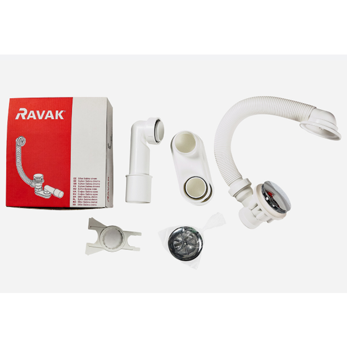 Ravak Слив-перелив для ванны, удлиненный, 80см., Click-Clack, цвет: хром