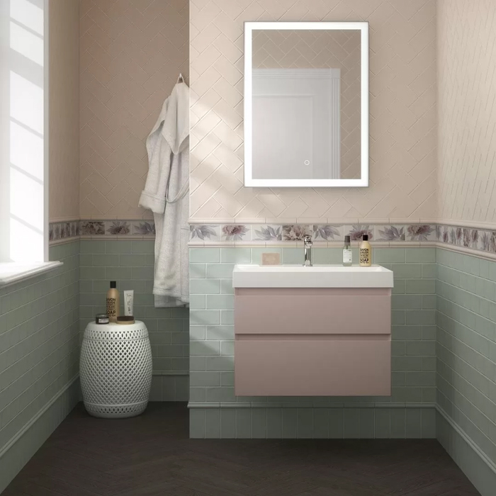 Kerama Marazzi Cubo Тумба подвесная 70см, с ящиками, цвет: мальва матовая