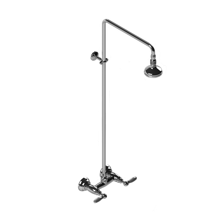 Душевой комплект Stella Italica Leve 3283/301/314A-90: смеситель, штанга+верхний душ 90мм, цвет: хром