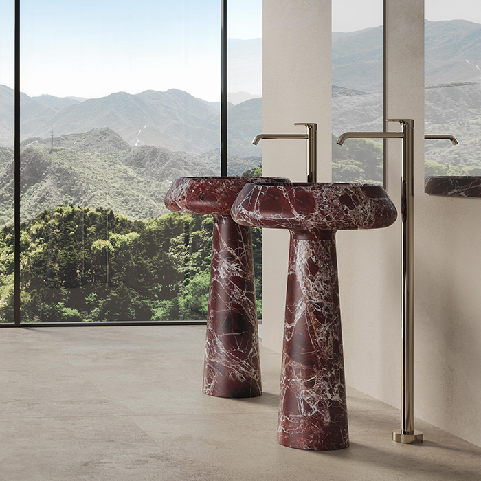 Dea Design Marble Napoli Раковина 54.5х54.5х90см, напольная, без отв., мрамор, цвет: Rosso Levanto