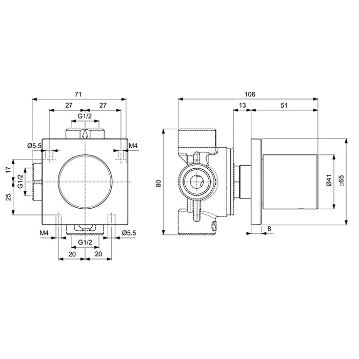 Ideal Standard Joy Neo Переключатель потоков, на 1 отв., подключение 3/4 (внешняя часть), для монтажа с A2391NU, цвет: хром