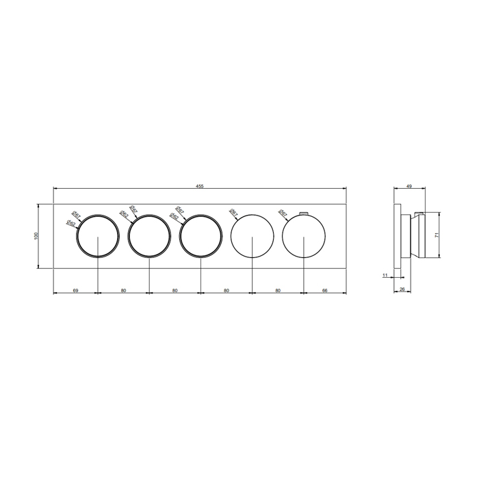 Gessi Origini Смеситель термостатический встраиваемый, до 3 функций одновременно, цвет: хром