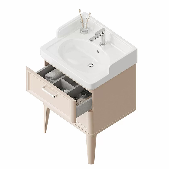 Kerama Marazzi Pompei Тумба подвесная 60см, с 2 ящиками, цвет: камео бежевый глянцевый