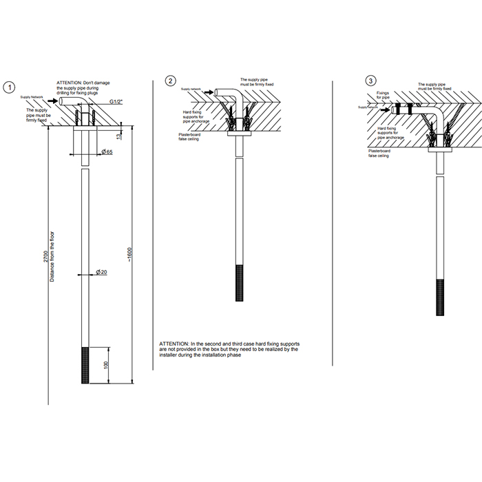 Излив потолочный с удаленным управлением Gessi 316, цвет: brushed black metal pvd