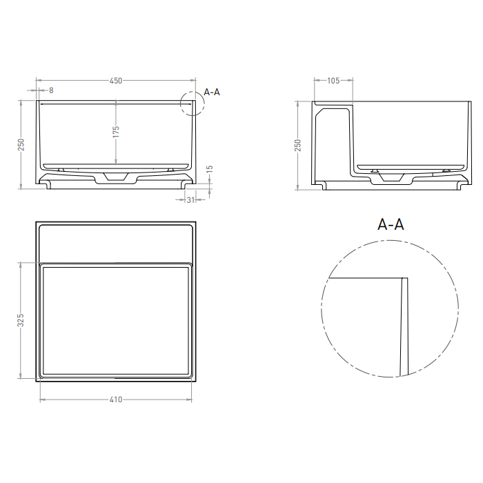 Salini Armonia Раковина 45x45x25см, без отв., накладная, S-Sense, цвет: белый глянцевый
