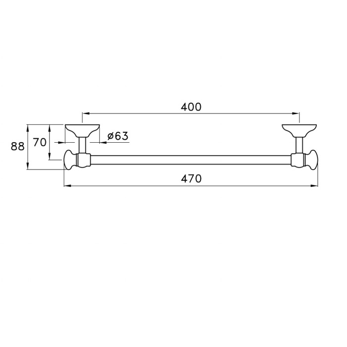 Полотенцедержатель подвесной Stella Roma 40 см 602/40 цвет: хром