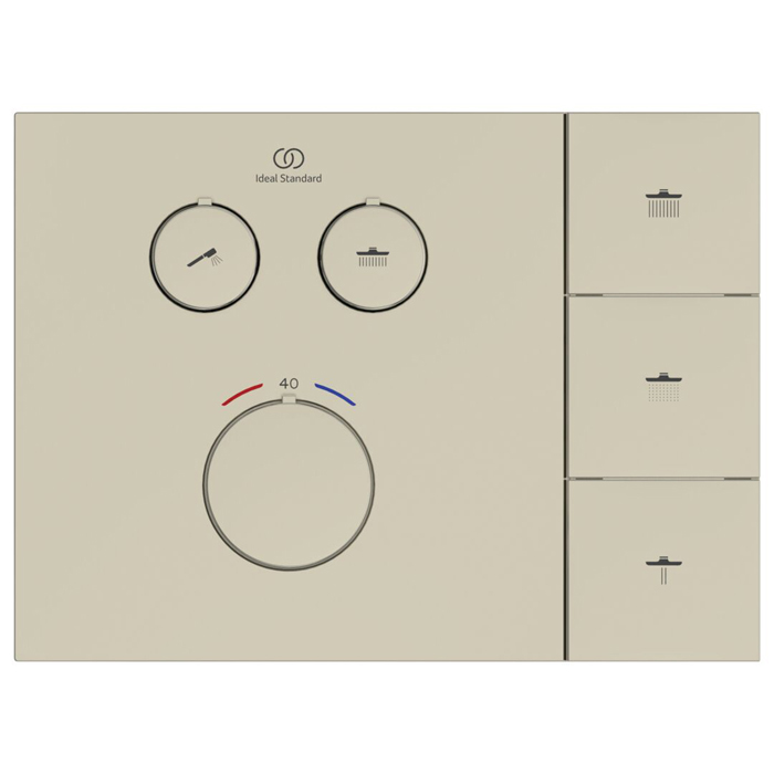 Ideal Standard Ceratherm Navigo Solos Смеситель для душа, встраиваемый, термостатический, цвет: PVD Silver Storm (Серебряный Шторм)