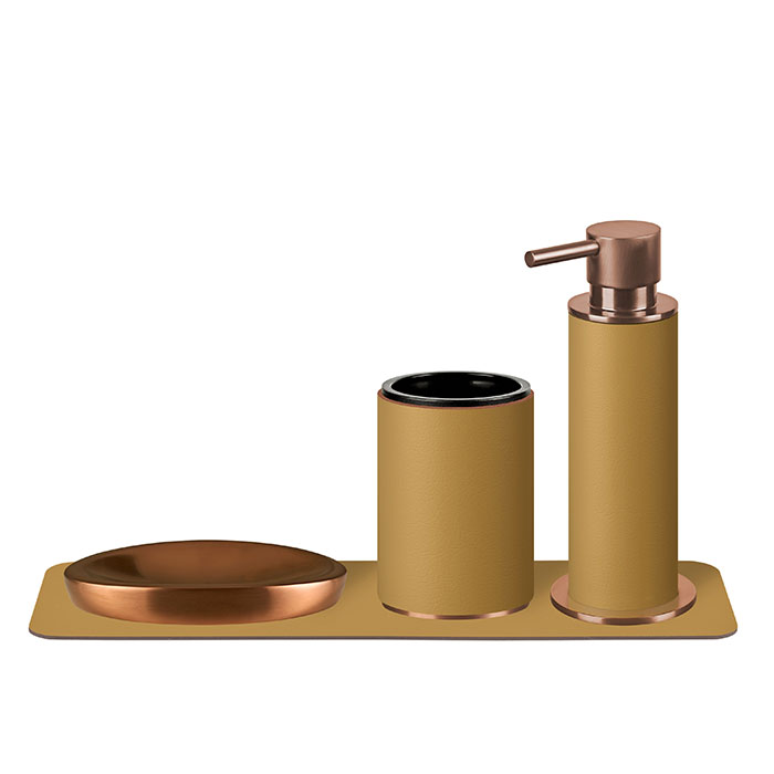 ADJ Стакан для зубных щеток, D7xH10 см, цвет: copper/горчичный