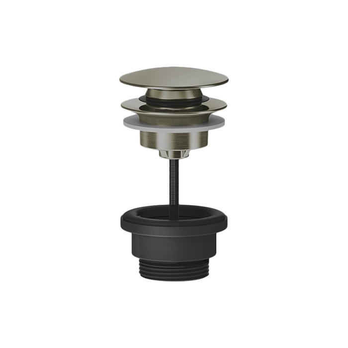Донный клапан Gessi 316 нажимной “Stop&Go”, для раковин без перелива, цвет: Warm bronze brushed PVD