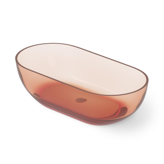 Dea Design Shadow Ванна 165x82x52см, отдельностоящая, Glasstech, прозрачная смола, цвет: Brown Copper R9