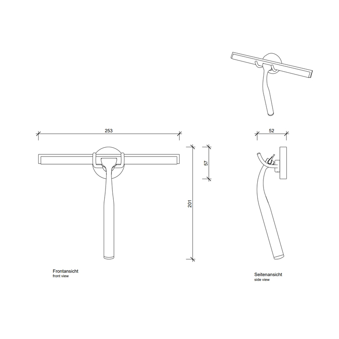 Decor Walther Qquick Щетка для чистки стекла 165х250х30 мм, с настенным держателем и запасной резинкой, цвет хром