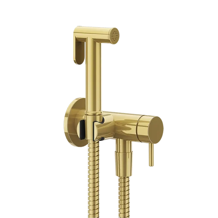 Гигиенический душ Gessi Cono GESSI TOTAL LOOK с наст. держ. со смесителем, с подводом воды и шлангом 1250 мм, цвет: Gold PVD