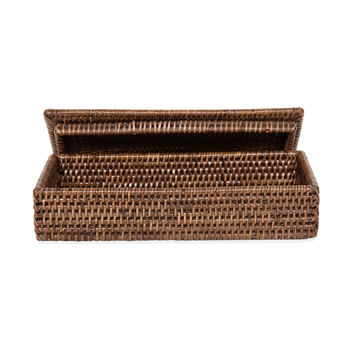 Decor Walther Basket BMD Контейнер 30x16х6см, с крышкой, настольный, цвет: ротанг темный