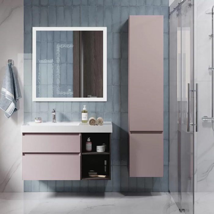Kerama Marazzi Cubo Пенал подвесной, правый 165, цвет: мальва матовый