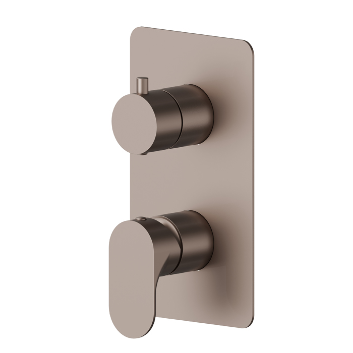 Смеситель для душа Newform Linfa II, встраиваемый, 2 потока, внешняя часть, цвет: copper glossy