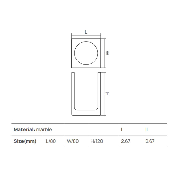 Dea Design Marble Стакан настольный, 8х8хh12см., из мрамора, цвет: Statuario White