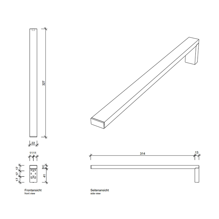 Decor Walther Contract Полотенцедержатель 33см, подвесной, цвет: хром