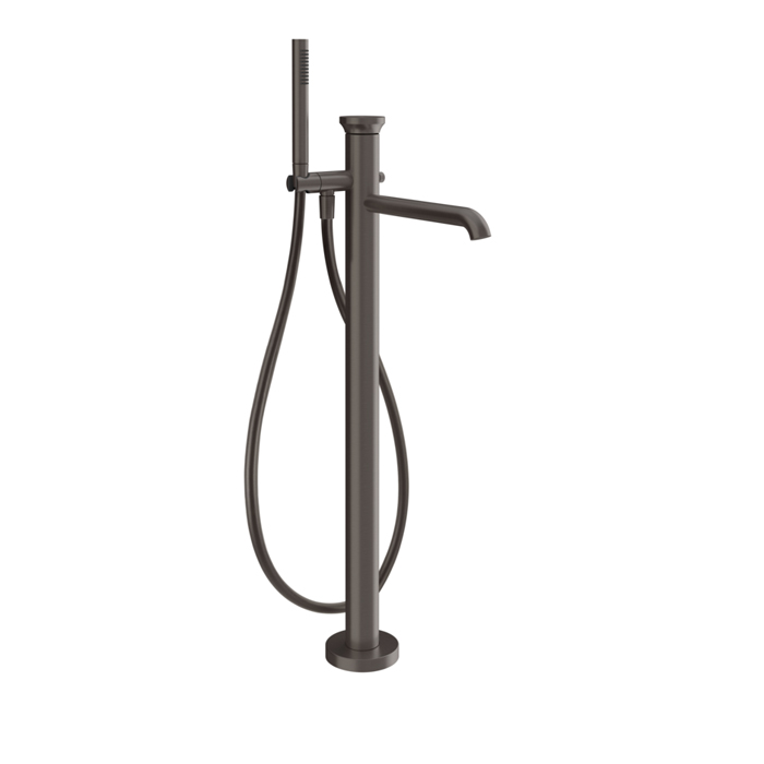 Смеситель для ванны Gessi Origini, наполньный, с ручной лейкой, в комплекте вставка., цвет: Black Metal Brushed PVD