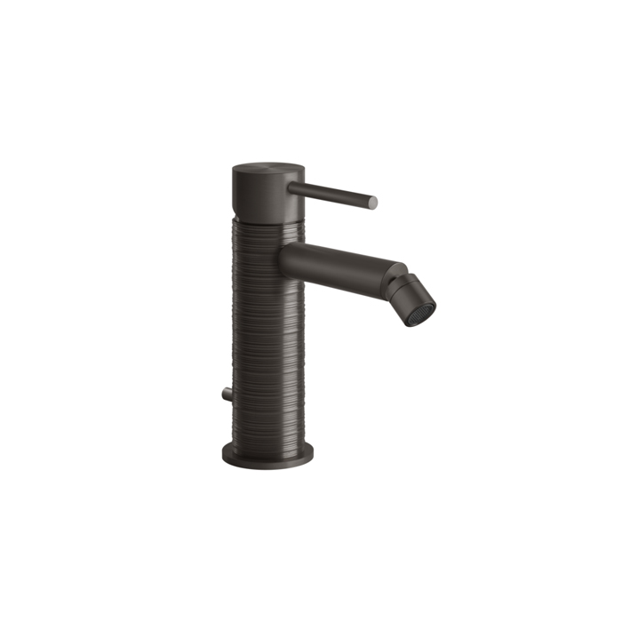 Смеситель для биде Gessi 316 на 1 отв., с донным клапаном, излив: 118мм, цвет: brushed black metal pvd