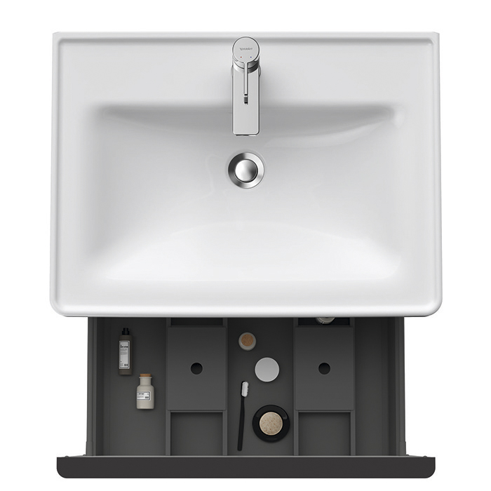 Тумба с раковиной Duravit D-Neo 63.4x45.2хh44см, с 1 ящиком, подвесная, цвет: белый матовый
