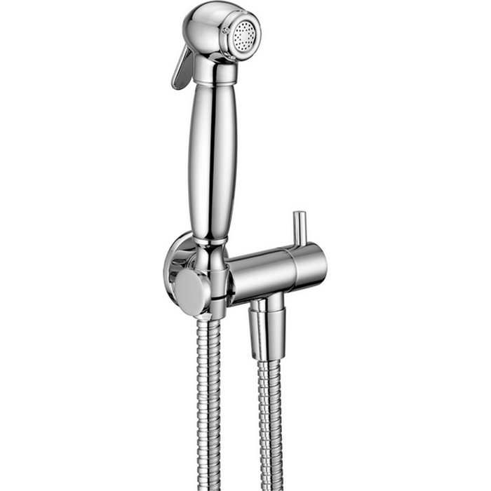 CISAL Shower Гигиенический душ со шлангом 120 см, вывод с держателем и запорный вентиль, цвет: хром