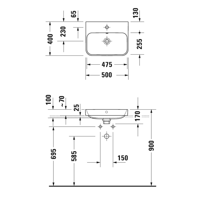 Duravit Happy D.2 Plus Раковина накладная, 50х40см, с 1 отв., выпуск с керамической крышкой, WonderGliss, цвет: Anthracite matt/белый