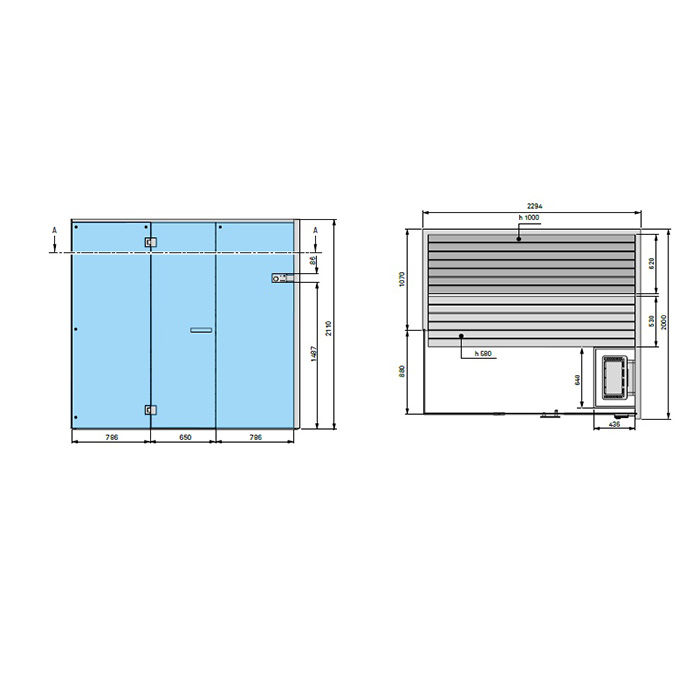 Effegibi Sky Corner Сауна 230x200х211см, угловая DX, цвет: канадский хемлок