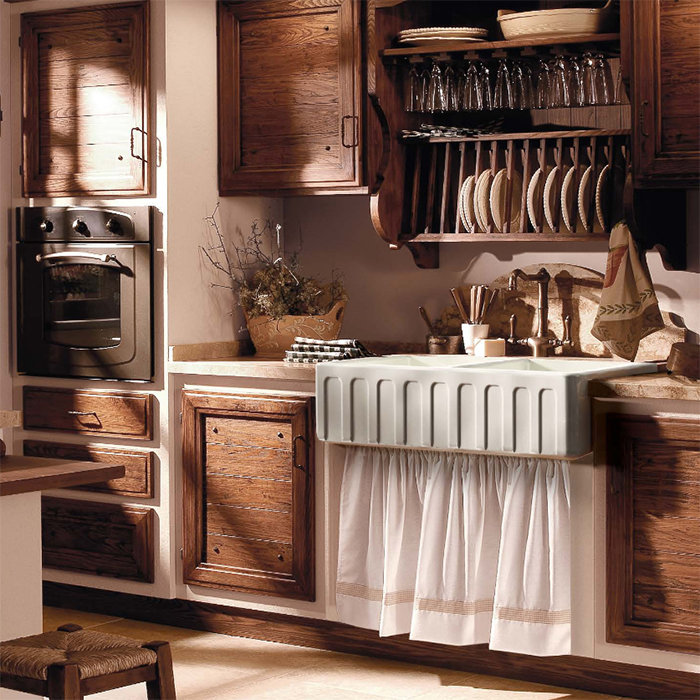 Раковина Kerasan Hannah Surrey 100x47x23 см, без отв., кухонная, цвет: белый