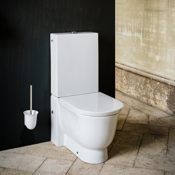 Laufen New Classic Унитаз моноблок безободковый 70х37х44см, выпуск универсальный, подвод воды сзади в центре, цвет: белый матовый