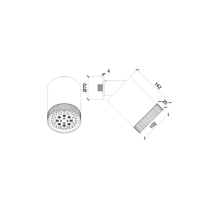 Almar Beam Верхний душ D10.2см, 3 режима, с настенным держателем, цвет: хром