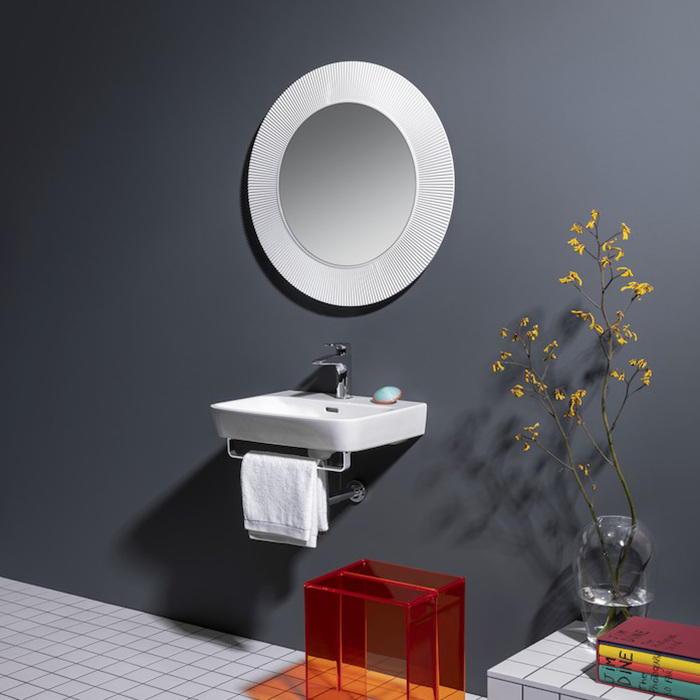 Laufen Kartell Зеркало круглое d=78см, настенное, без подсветки, цвет: серебряный