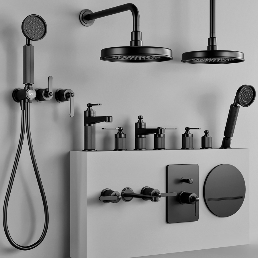Ручной душ Gessi Venti20, с шланговым подсоединением, держателем, шлангом, цвет: Black Metal Brushed PVD