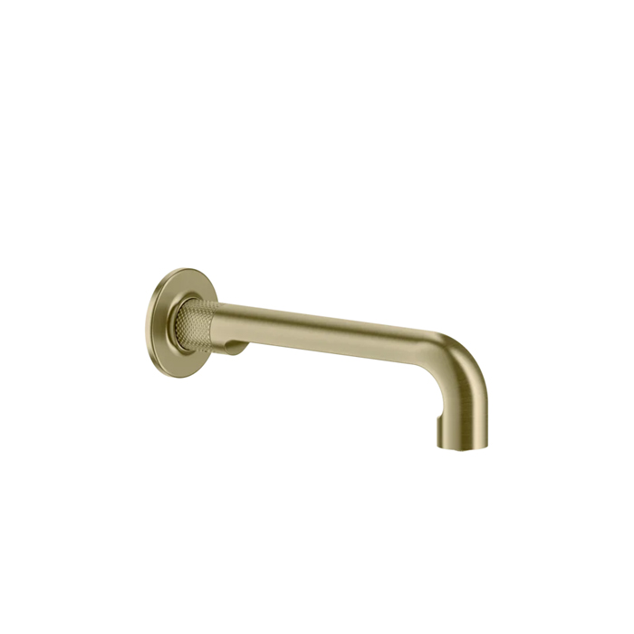 Настенный излив Gessi Inciso 21см, на 1/2”, комбинируемый с удаленным управлением (не входит в комплект), цвет: brushed brass pvd