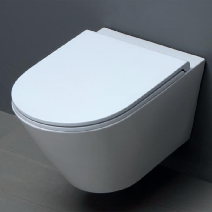 Azzurra Forma Унитаз подвесной безободковый  54х37х34см с сиденьем soft close антигрязевое покрытие, цвет: белый