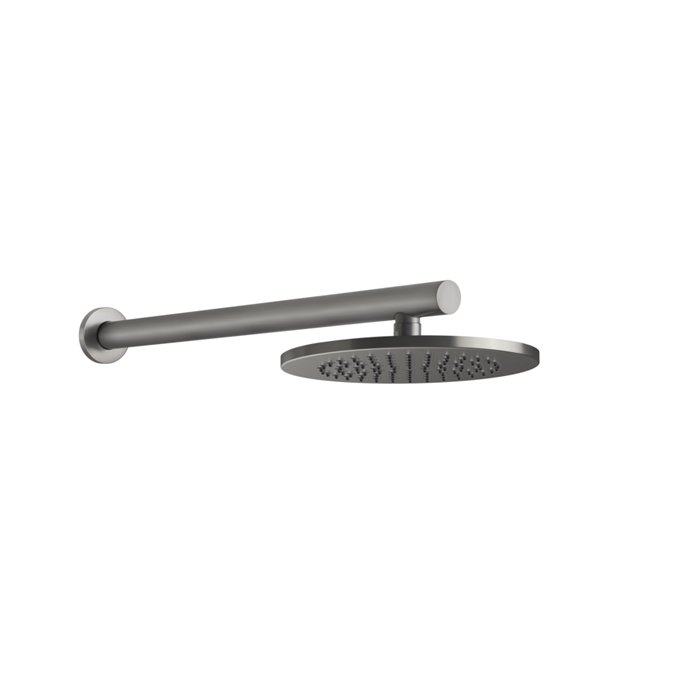 Душевая головка шарнирная для настенного крепления Gessi 316 на 1/2", Ø21.9см, цвет: Steel Brushed
