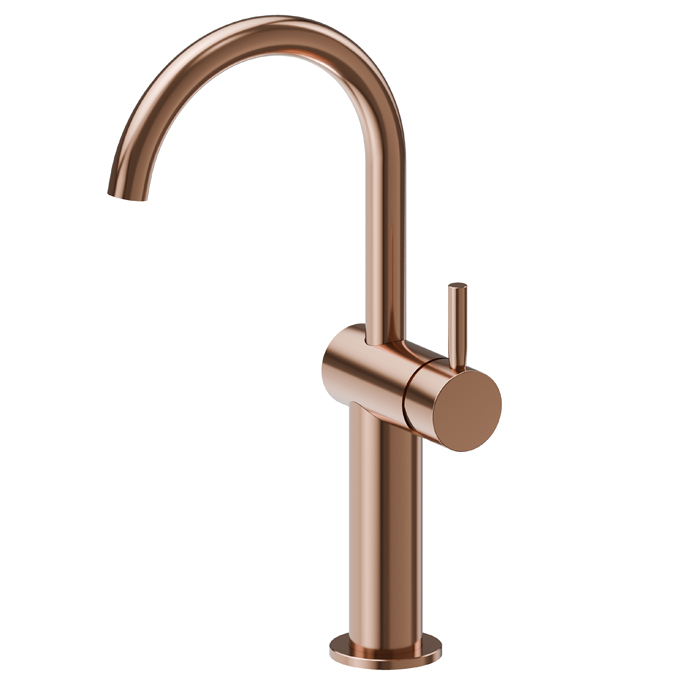 Смеситель для раковины Newform Blink, 1 отв., высокий, цвет: PVD copper bronze