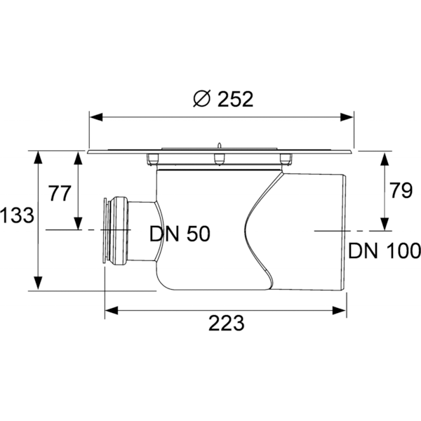 Сифон горизонтальный TECEdrainpoint S DN100