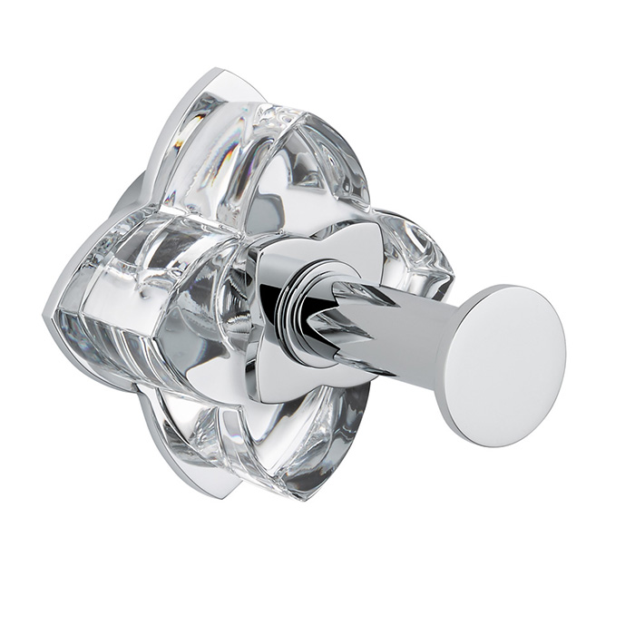 Крючок подвесной THG Pétale de cristal clair, длинный, цвет: хром/прозрачный хрусталь