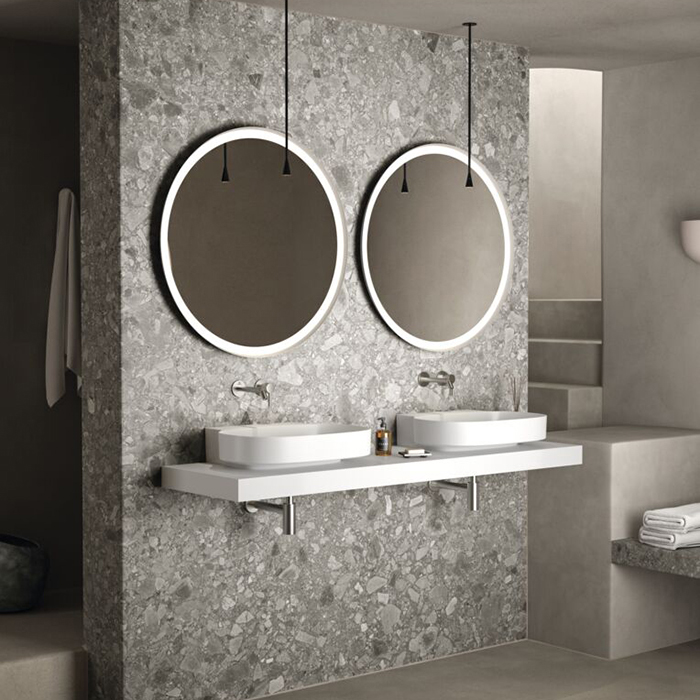 Ideal Standard Conca Круглое зеркало с подсветкой 90 см (Металлическая накладка, закругленная задняя рама, функциональная светодиодная подсветка)