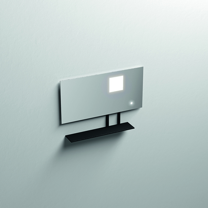 Kerasan Mirrors Зеркало 90х61см, с черной матовой полкой, с LED подсветкой и сенс выкл.