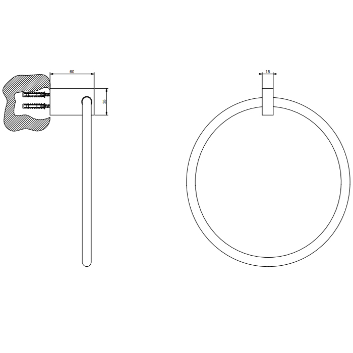 Полотенцедержатель - кольцо Gessi Inverso Accessories, подвесной, цвет: Warm Bronze Br PVD